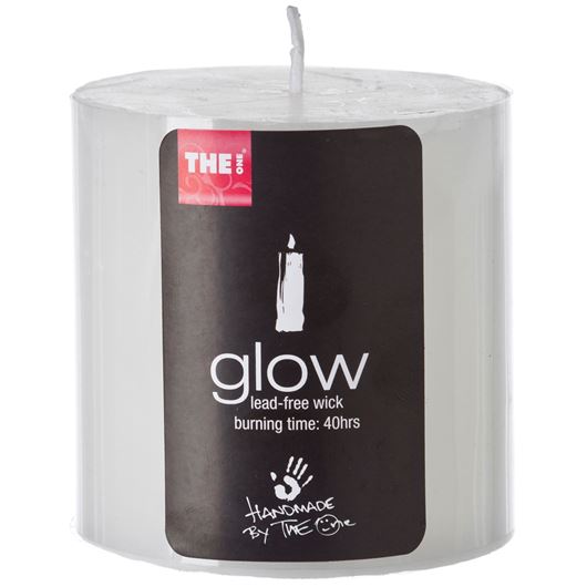 GLOW pillar candle 8x8 white