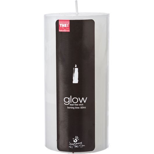 GLOW pillar candle 8x15 white