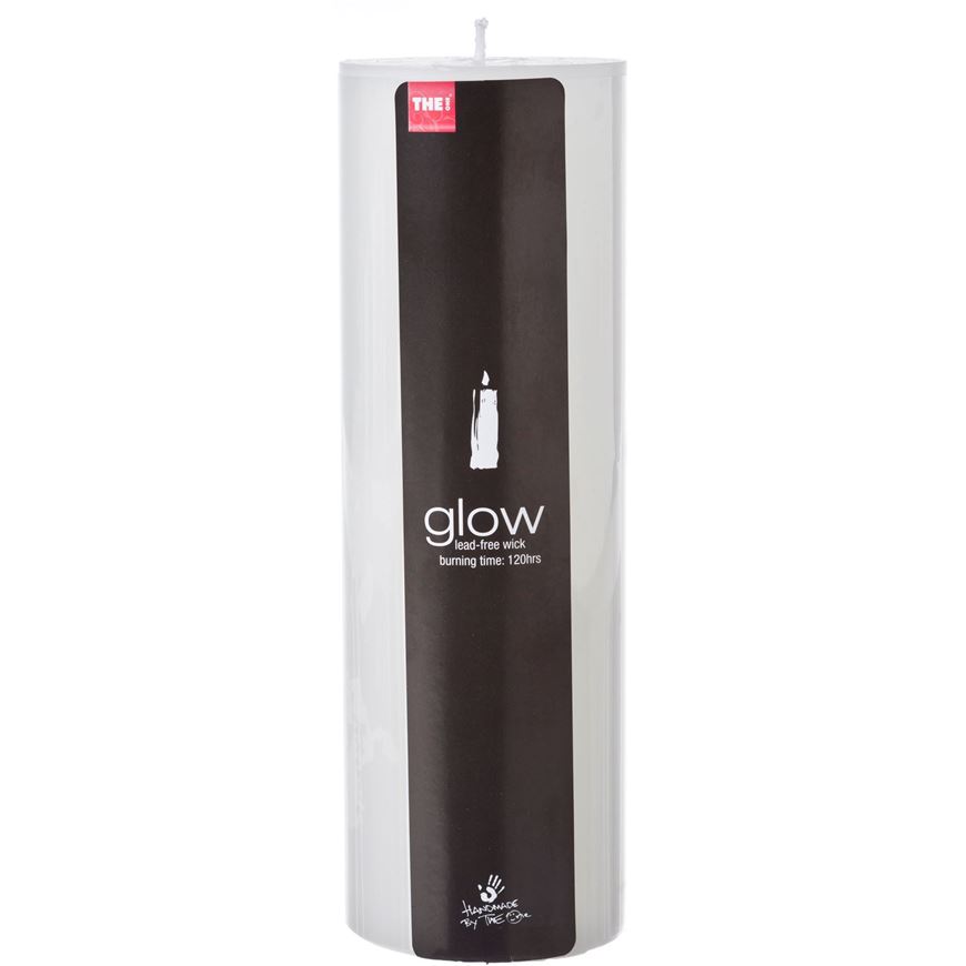 GLOW pillar candle 8x23 white