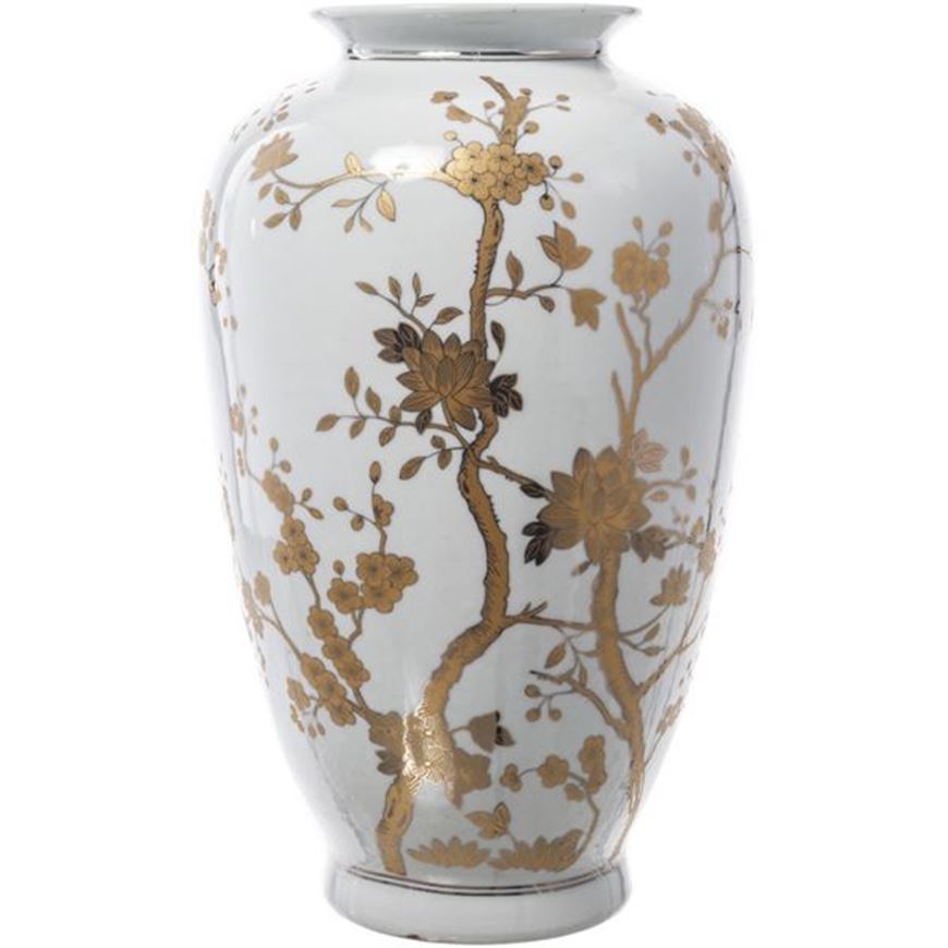 Picture of WILDA vase white/gold - H35cm