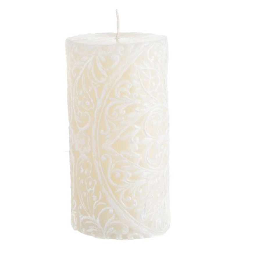 Picture of FLOSSY pillar candle 8x15 cream