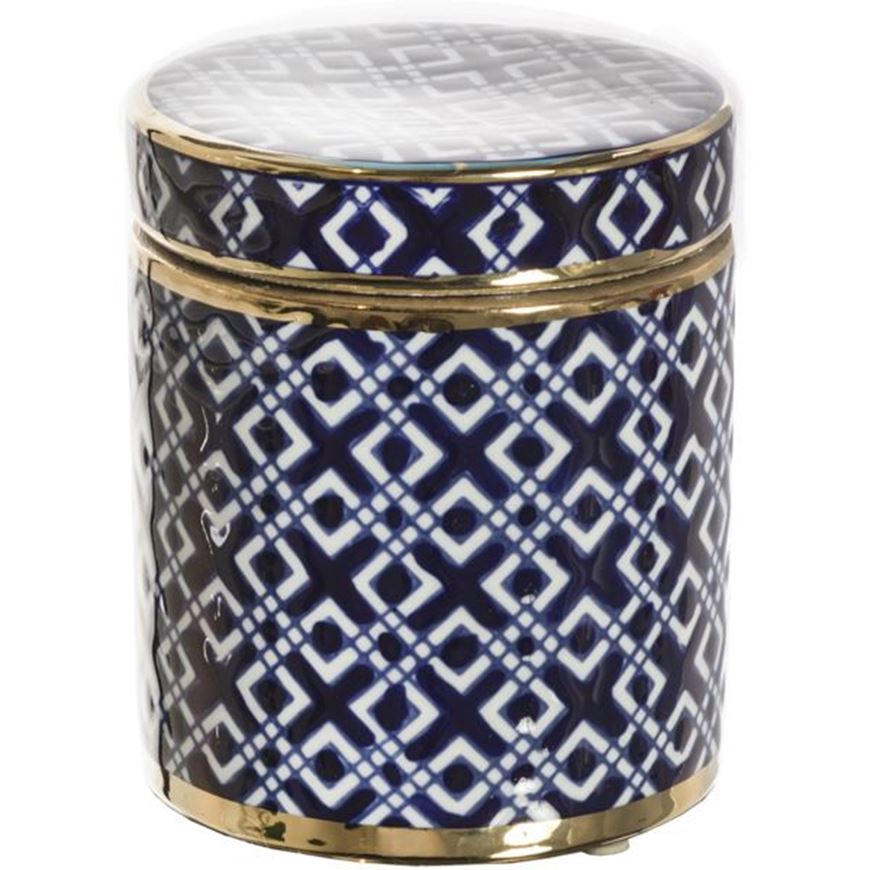 Picture of ODILIA jar with lid h14cm blue