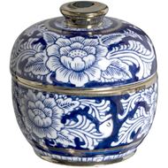 ODILIA jar with lid h15cm blue