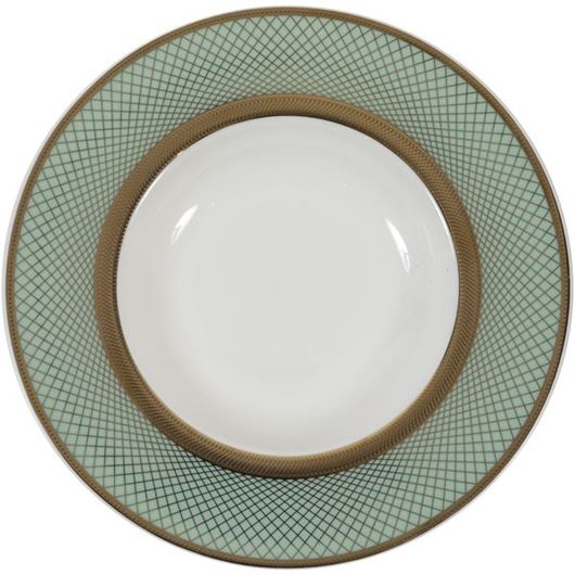 Picture of STEFANY soup plate d24cm blue/gold