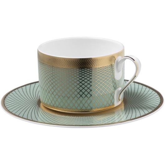 Picture of STEFANY tea cup and saucer blue/gold