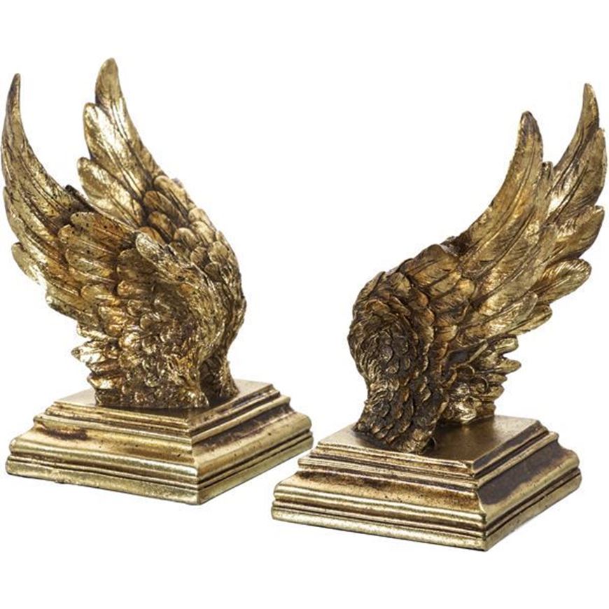 WINGS bookends h21cm set of 2 gold