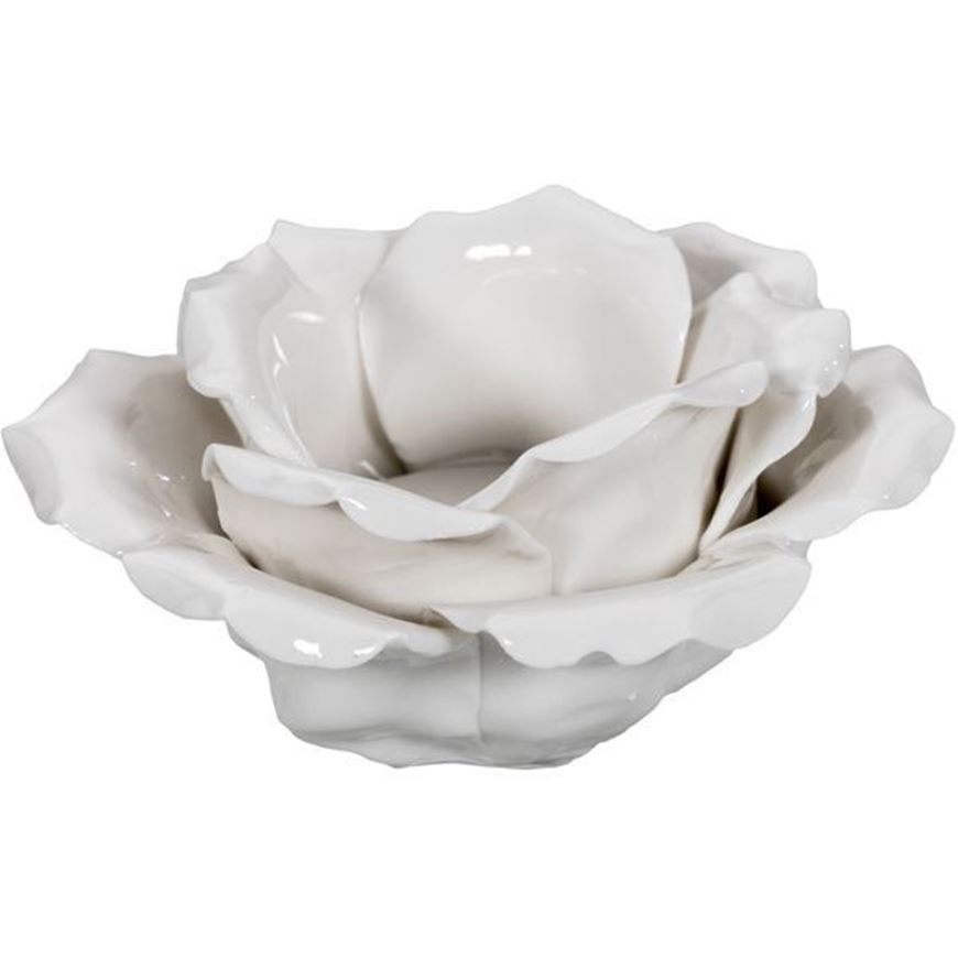 ROSE tea light holder h7cm white