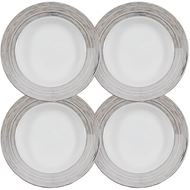 LINES soup plate d23cm set of 4 white/silver