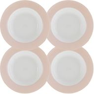 MIST soup plate d23cm set of 4 white/pink