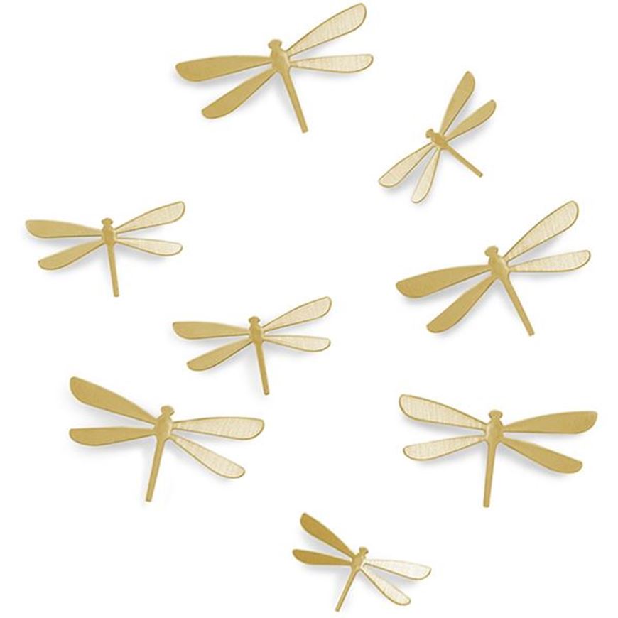 Picture of WALLFLUTTER wall decoration set of 8 brass
