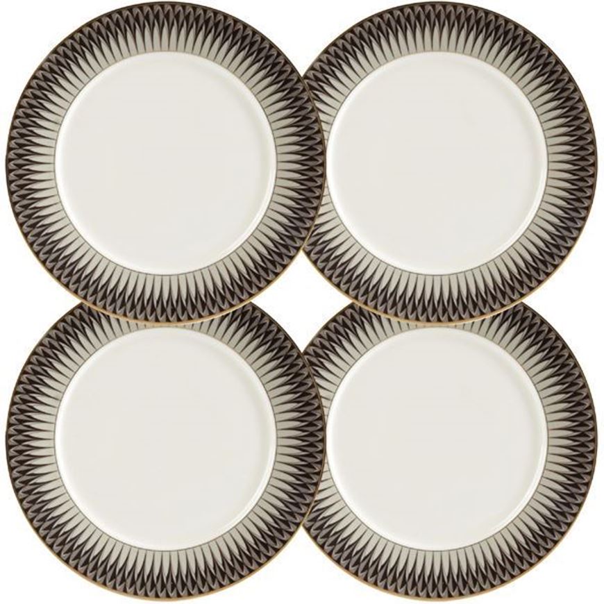 OBERON dinner plate d27cm set of 4 grey/gold