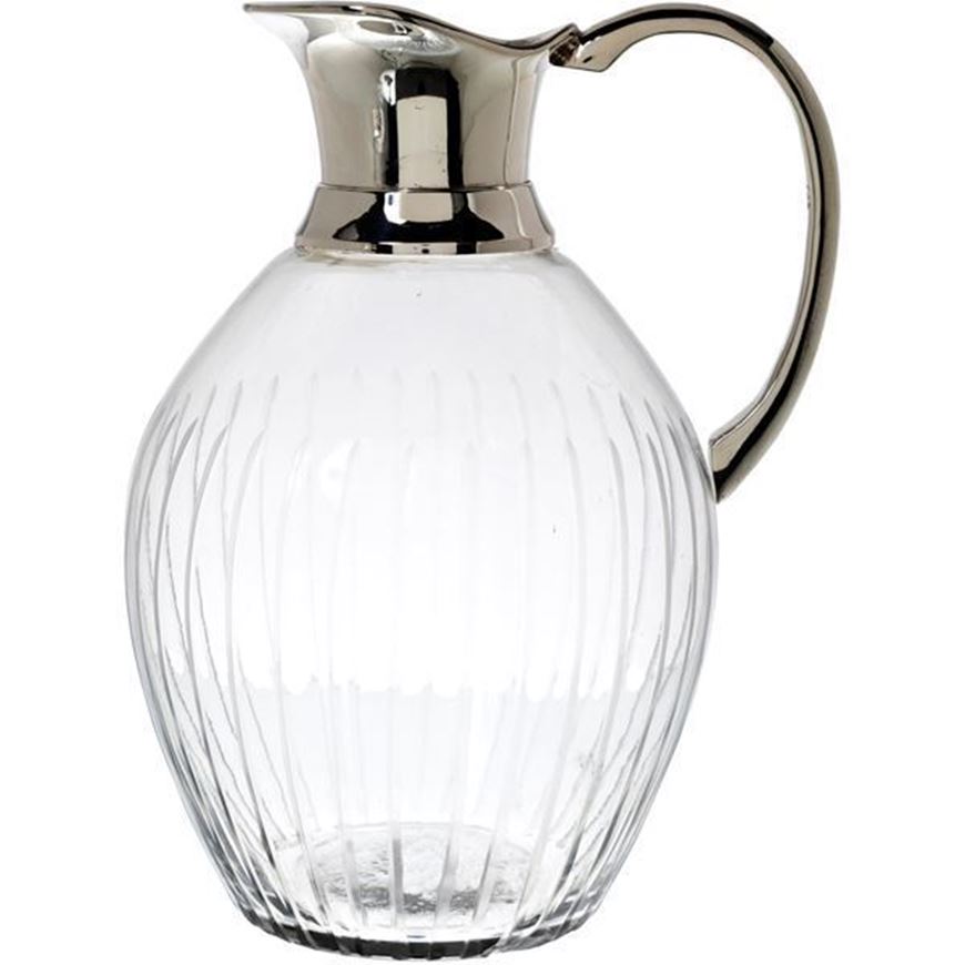 TARU jug h24cm clear/silver