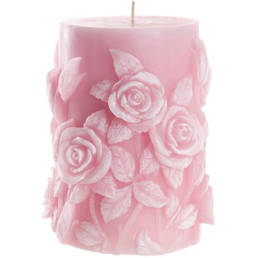 ROSE pillar candle 12x15 pink
