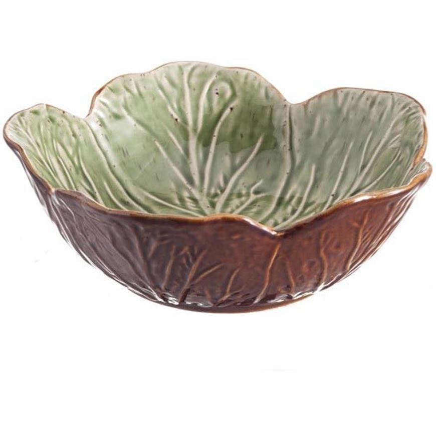 LIQIU dish d21cm green/brown