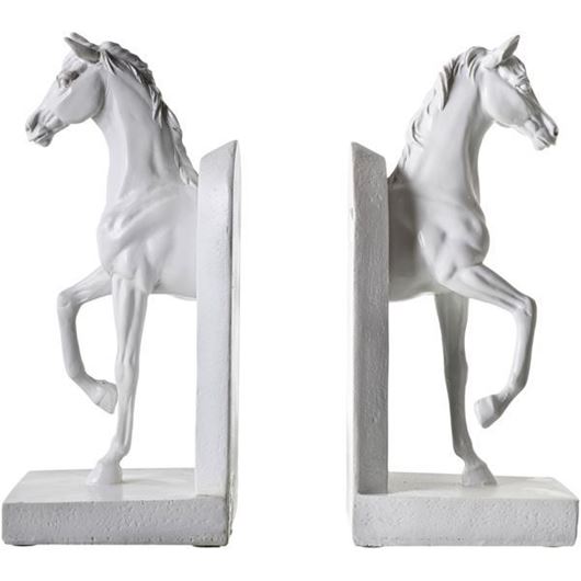 HORSE bookends h27cm set of 2 white