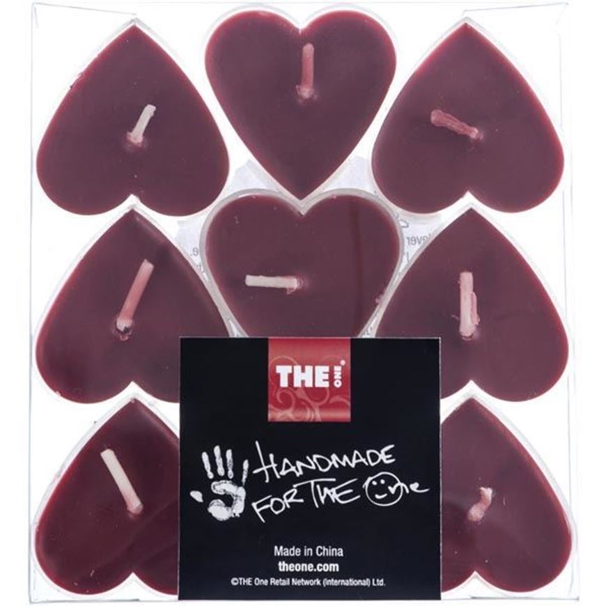 HEARTS tea light set of 9 red