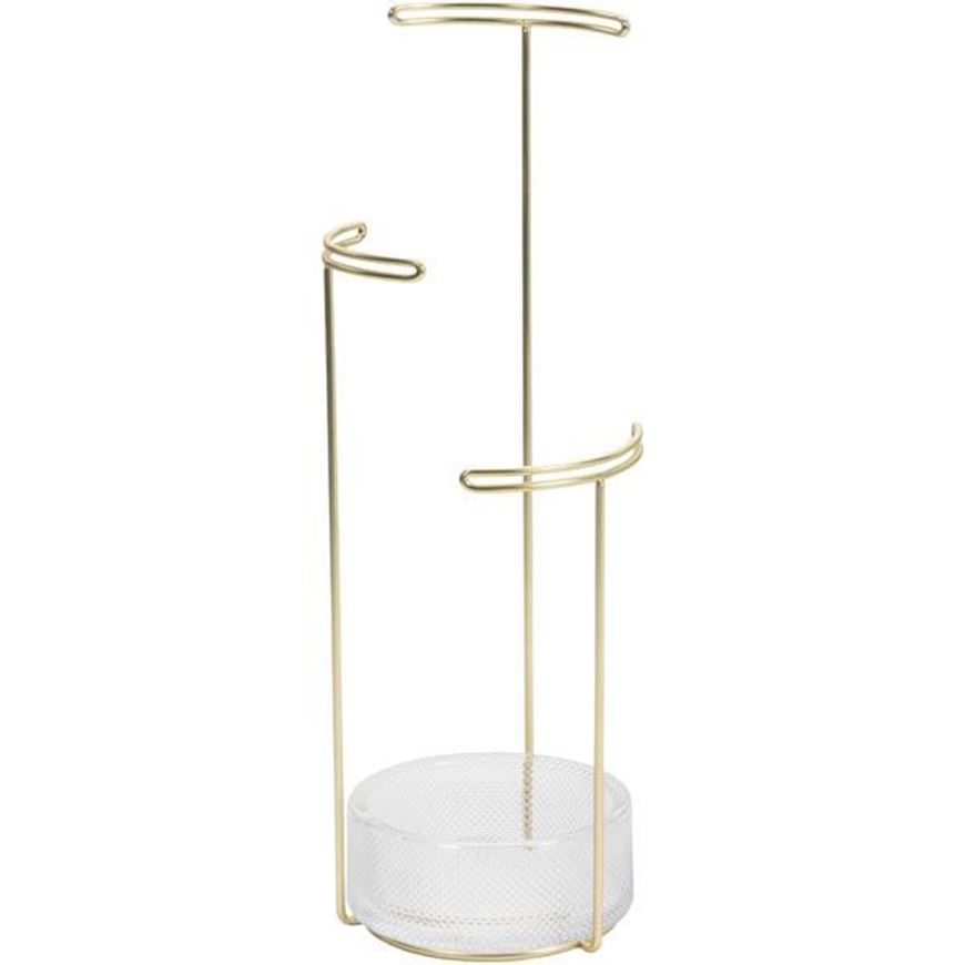 TESORA jewellery stand brass/clear