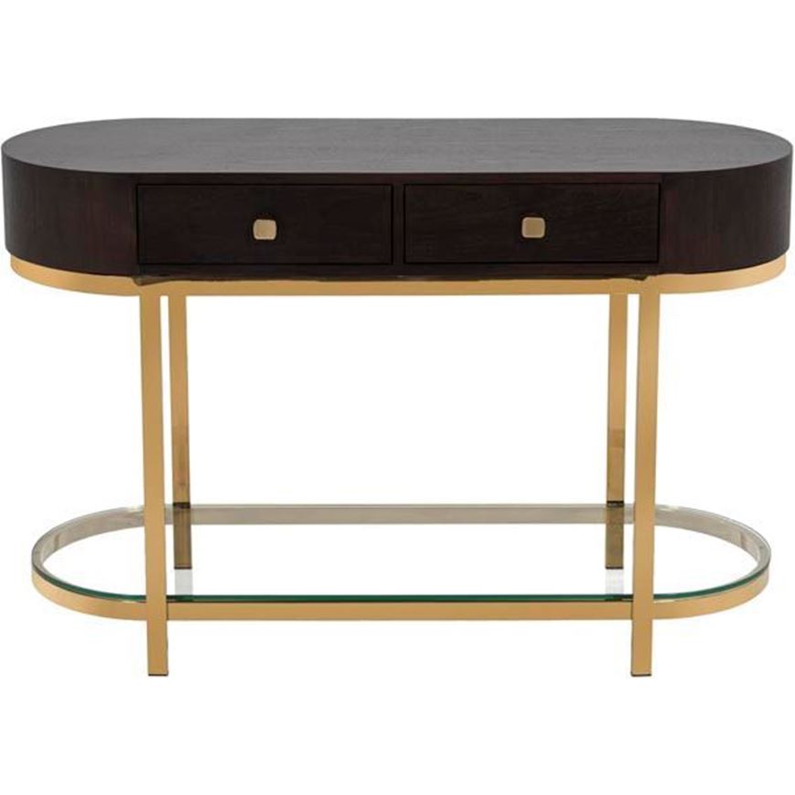 PAULO console 120x45 brown/gold