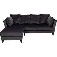 LOOS sofa 2.5 + chaise lounge Left microfibre dark grey
