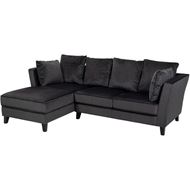 LOOS sofa 2.5 + chaise lounge Left microfibre dark grey