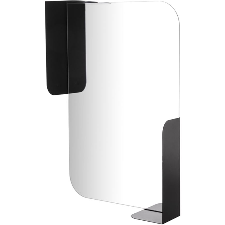 Picture of ALCOVE wall mirror with shelf black - 76x51cm
