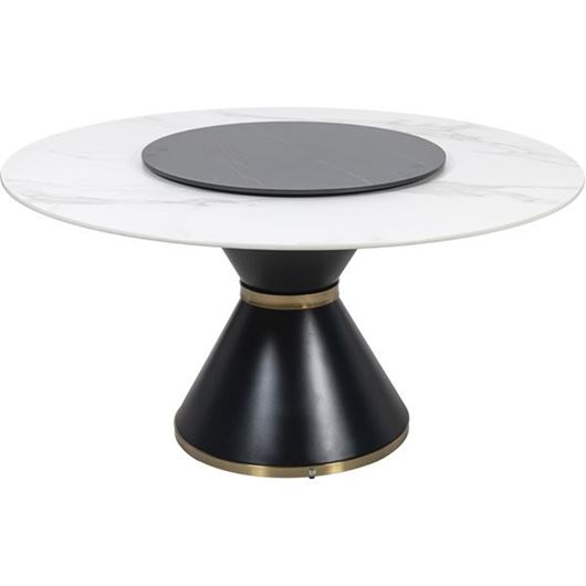 HARLOW dining table d150cm white/black