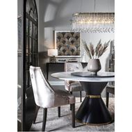 HARLOW dining table d150cm white/black