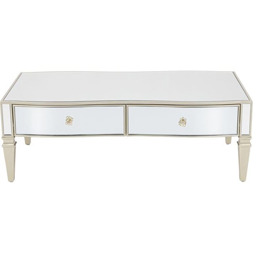 BEND coffee table 130x70 clear/gold