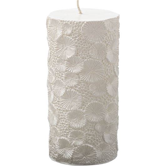 Picture of BLOSSOM pillar candle white - 8x16cm