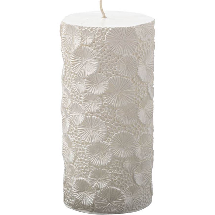 Picture of BLOSSOM pillar candle white - 8x16cm