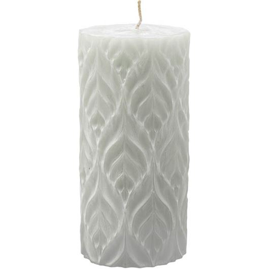Picture of LEAVES pillar candle green - 8x16cm