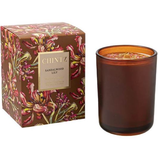 CHINTZ Sandalwood Lily candle brown