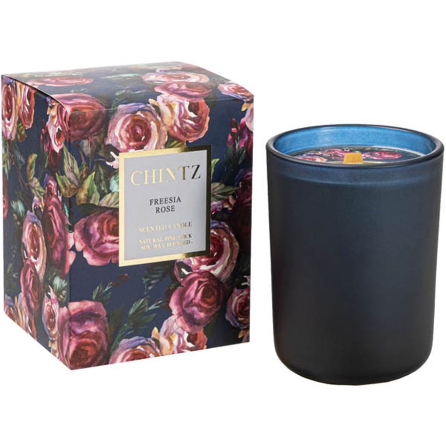 Picture of CHINTZ Freesia Rose candle blue