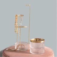 TESORA jewellery stand brass/clear