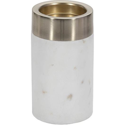 BRENT candle holder h15cm white/gold