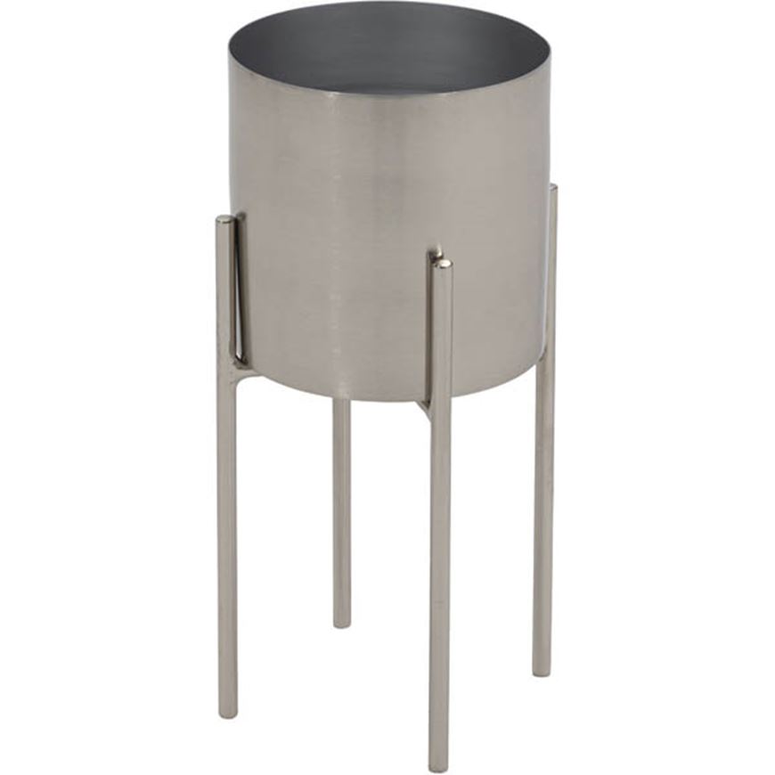 Picture of DREAM planter with stand nickel - H33cm