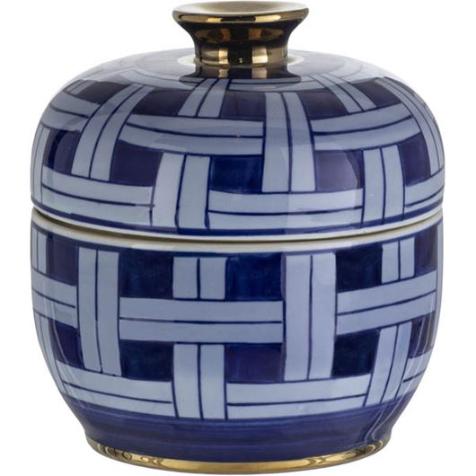 Picture of KELT jar with lid blue - H19cm