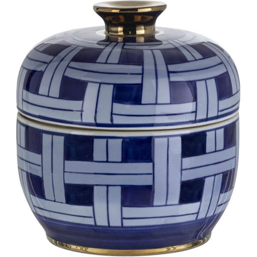Picture of KELT jar with lid blue - H19cm
