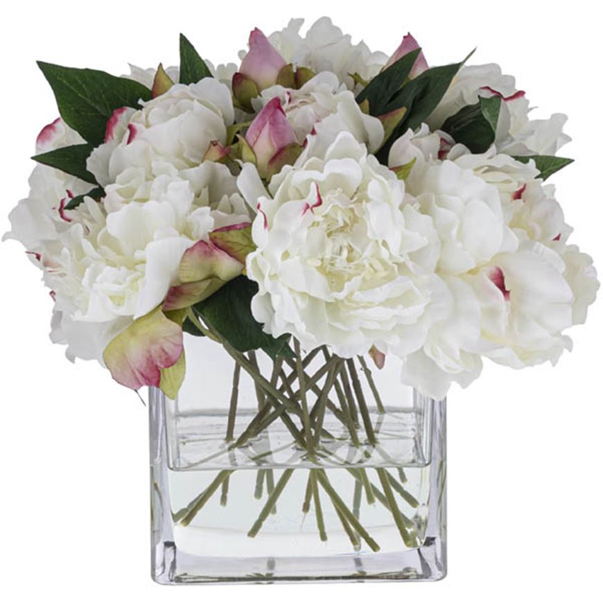 Picture of PEONY arrangement h30cm white