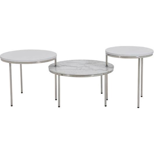 JULIAN coffee table set of 3 white
