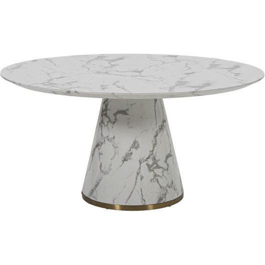ALABASTER dining table d150cm white