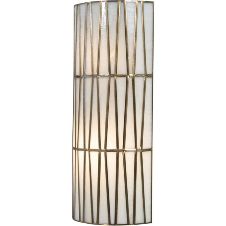 Picture of KRISTINE wall lamp white/brass - H60cm