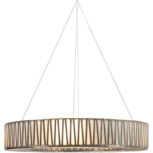 Picture of KRISTINE chandelier d75cm white/brass