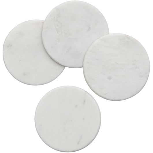 Picture of MARBLE coaster d10cm set of 4 white