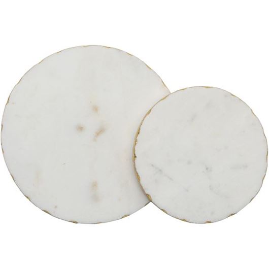 MARBLE trivet set of 2 white/gold