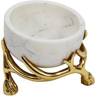MARBLE bowl d14cm white/gold