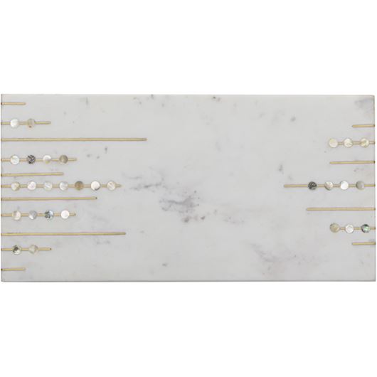 Picture of MARBLE platter white/gold - 40x20cm