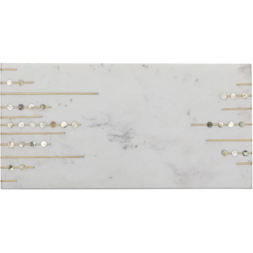 Picture of MARBLE platter white/gold - 40x20cm