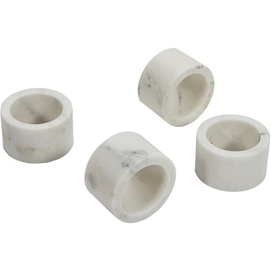 Picture of MARBLE napkin ring set of 4 white