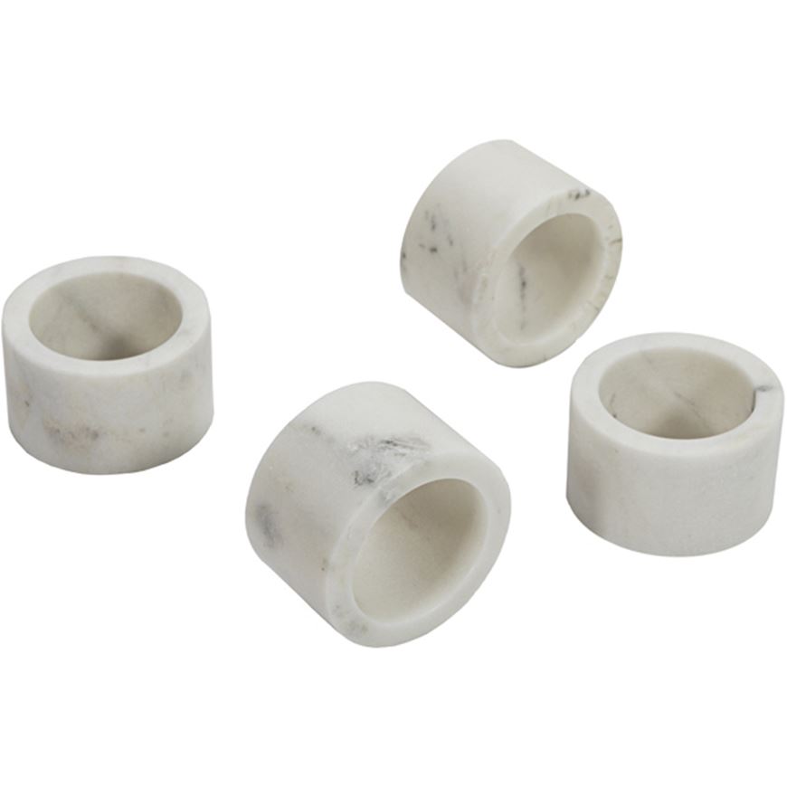 Picture of MARBLE napkin ring white set of 4